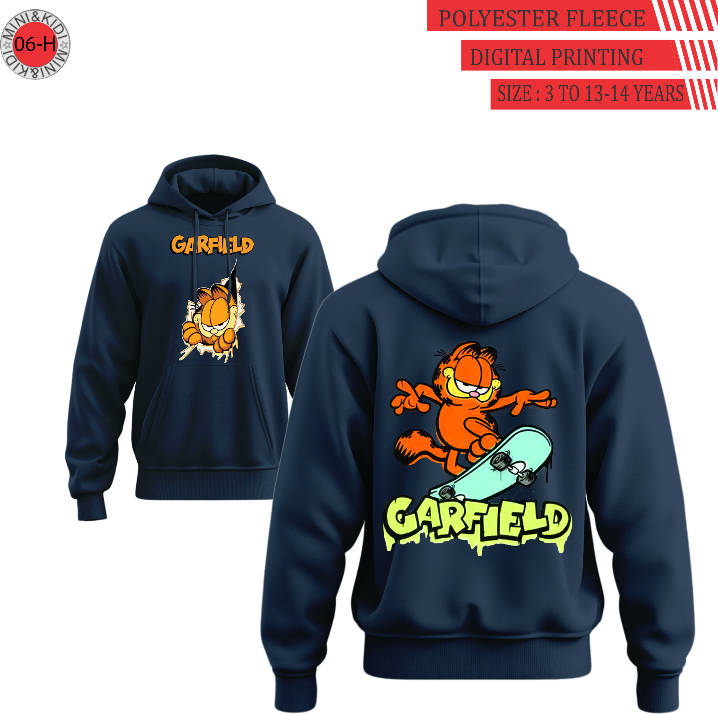 Garfield on a skateboard hoodie