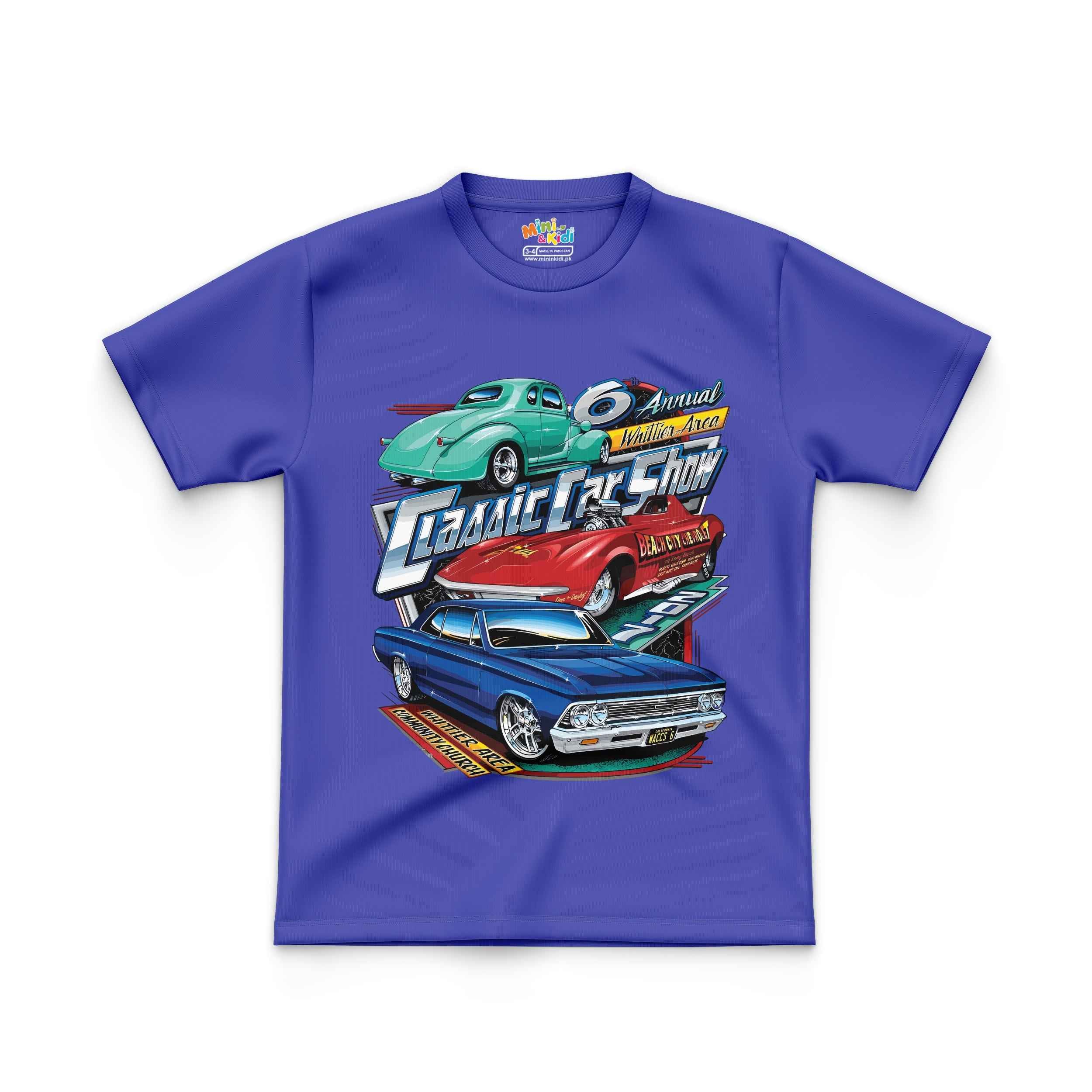 Vintage Cars Kids T Shirt Design
