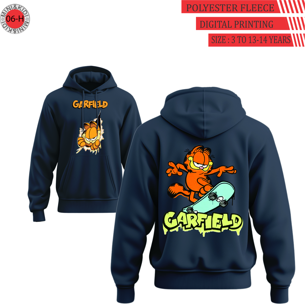 Garfield on a skateboard hoodie
