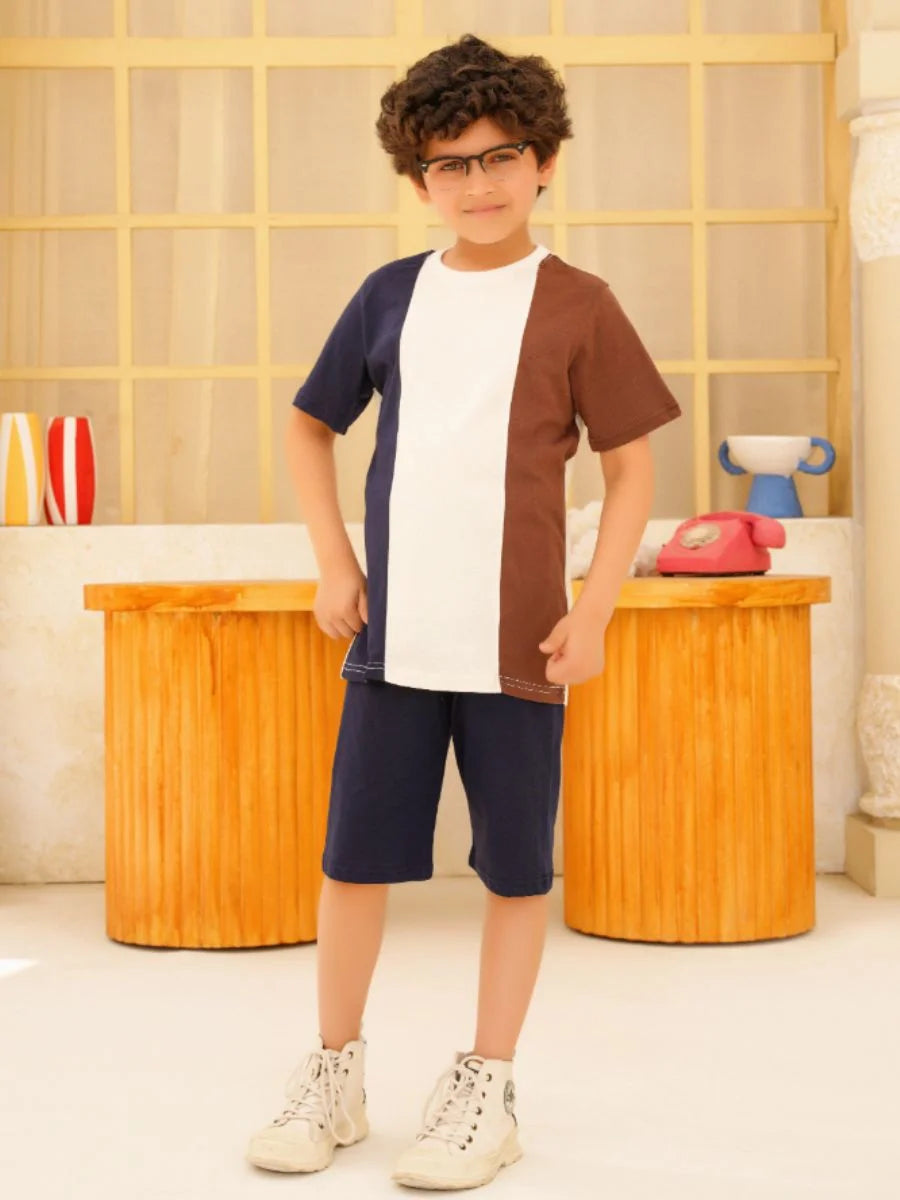 Tri-Color Vertical Panel Suit