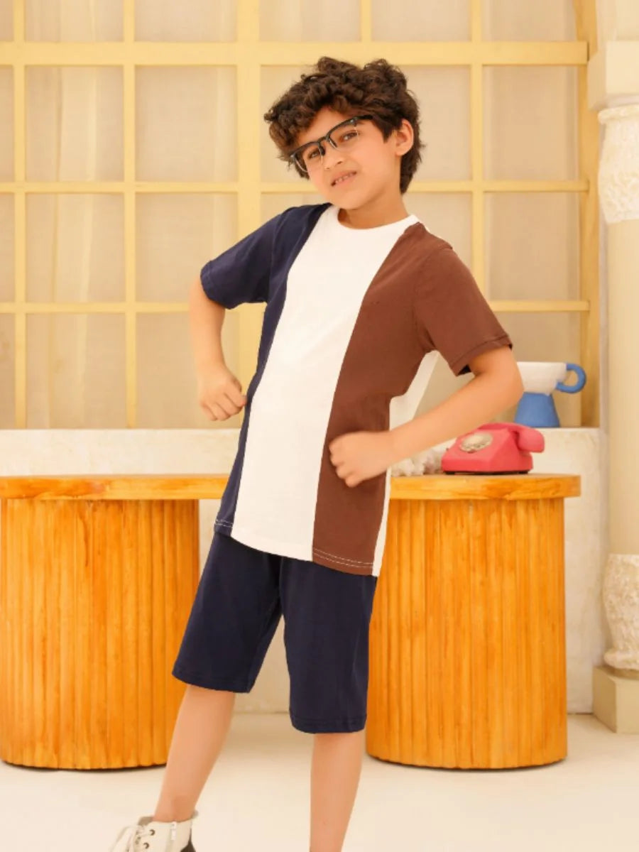 Tri-Color Vertical Panel Suit