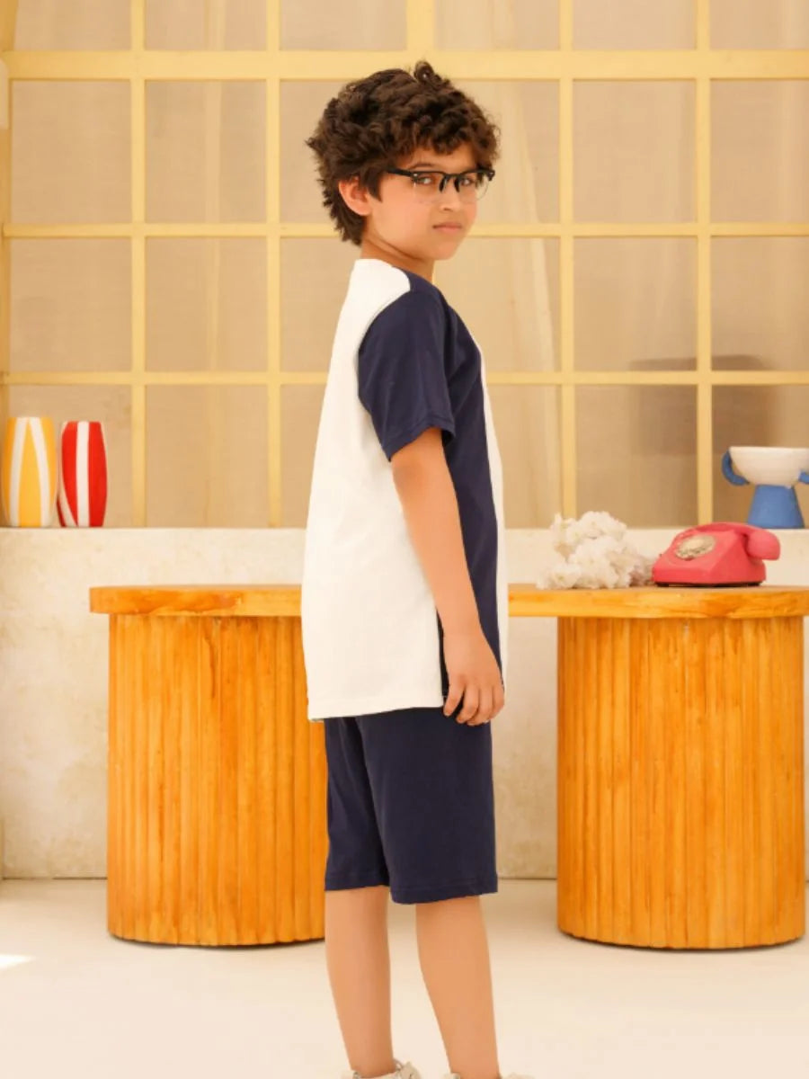 Tri-Color Vertical Panel Suit