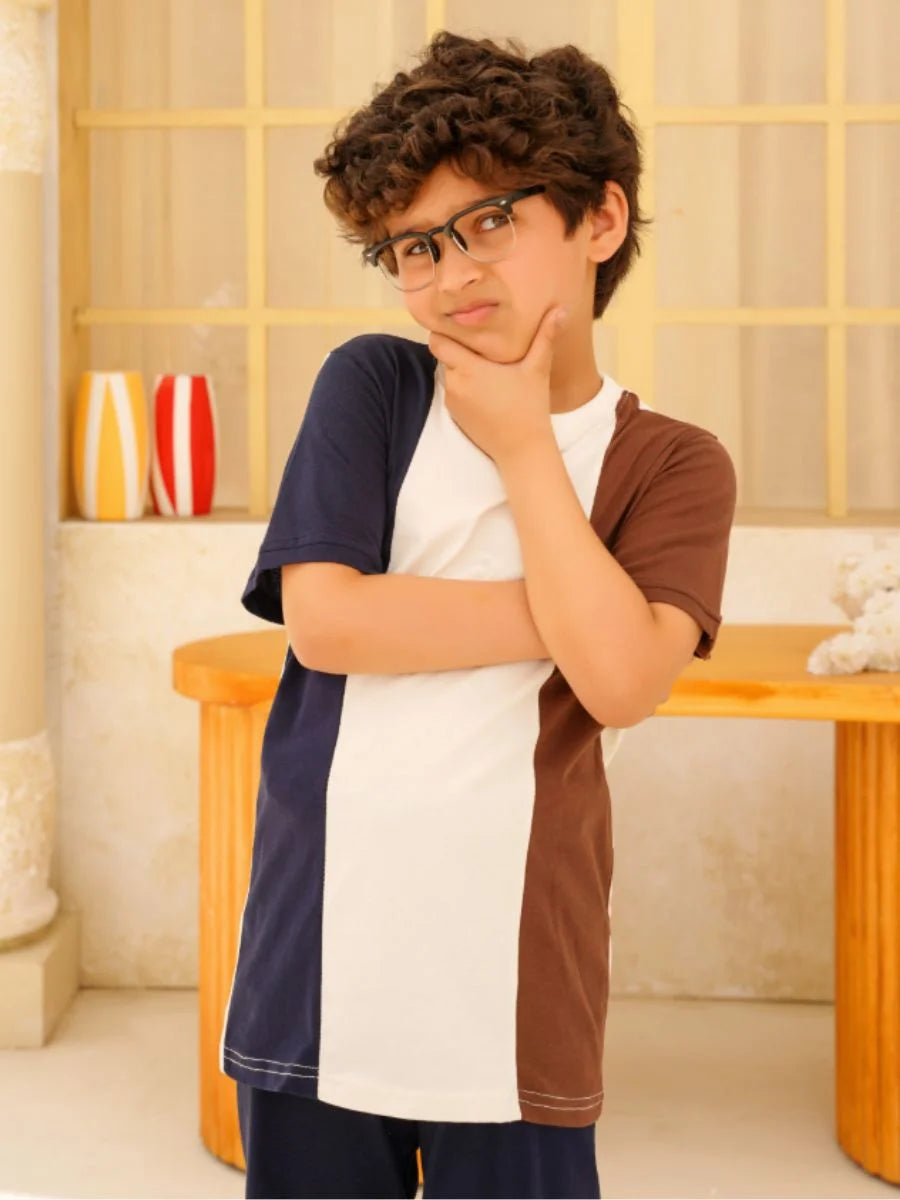 Tri-Color Vertical Panel Suit