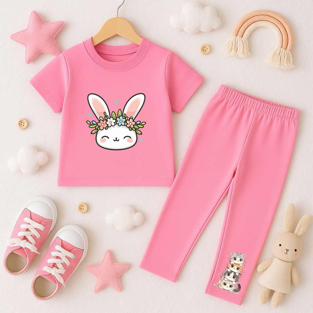 Floral Bunny Trouser Set