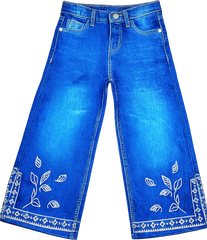 embroidered flared jeans