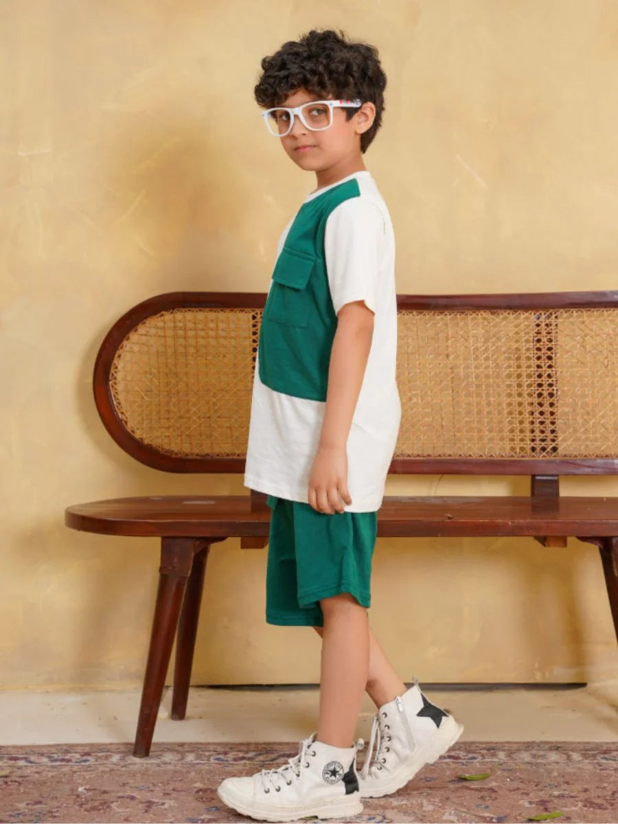 Forest Green Contrast Panel Suit