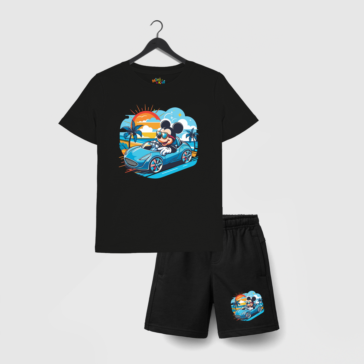 Mickey Car  Kids T-Shirt and Shorts Set