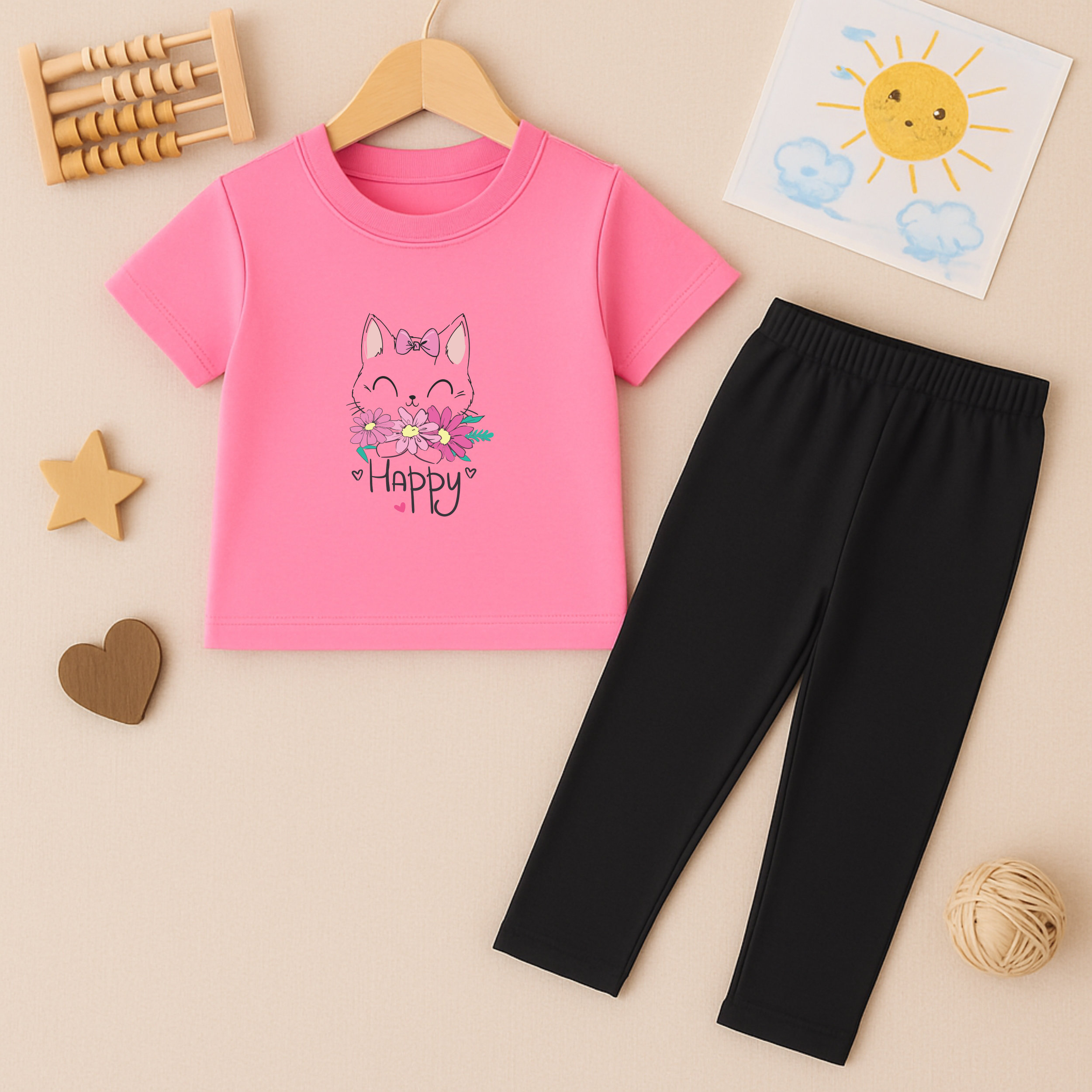Happy Cat Trouser Set