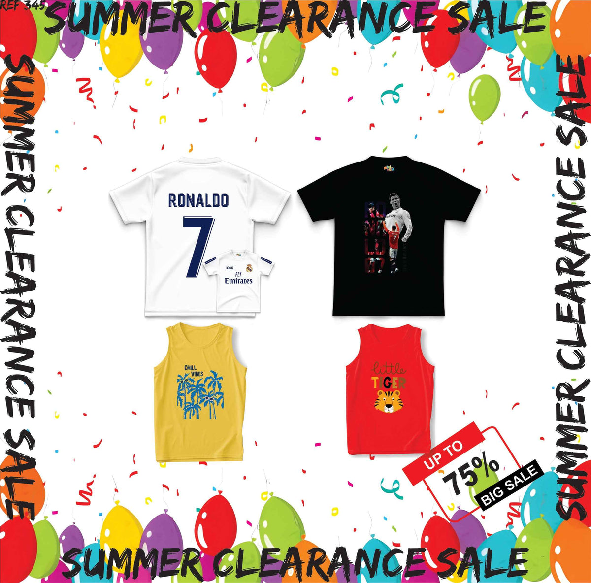 Sale - Pack of 2 Shirts & 2 Sandos (3-4 Years)