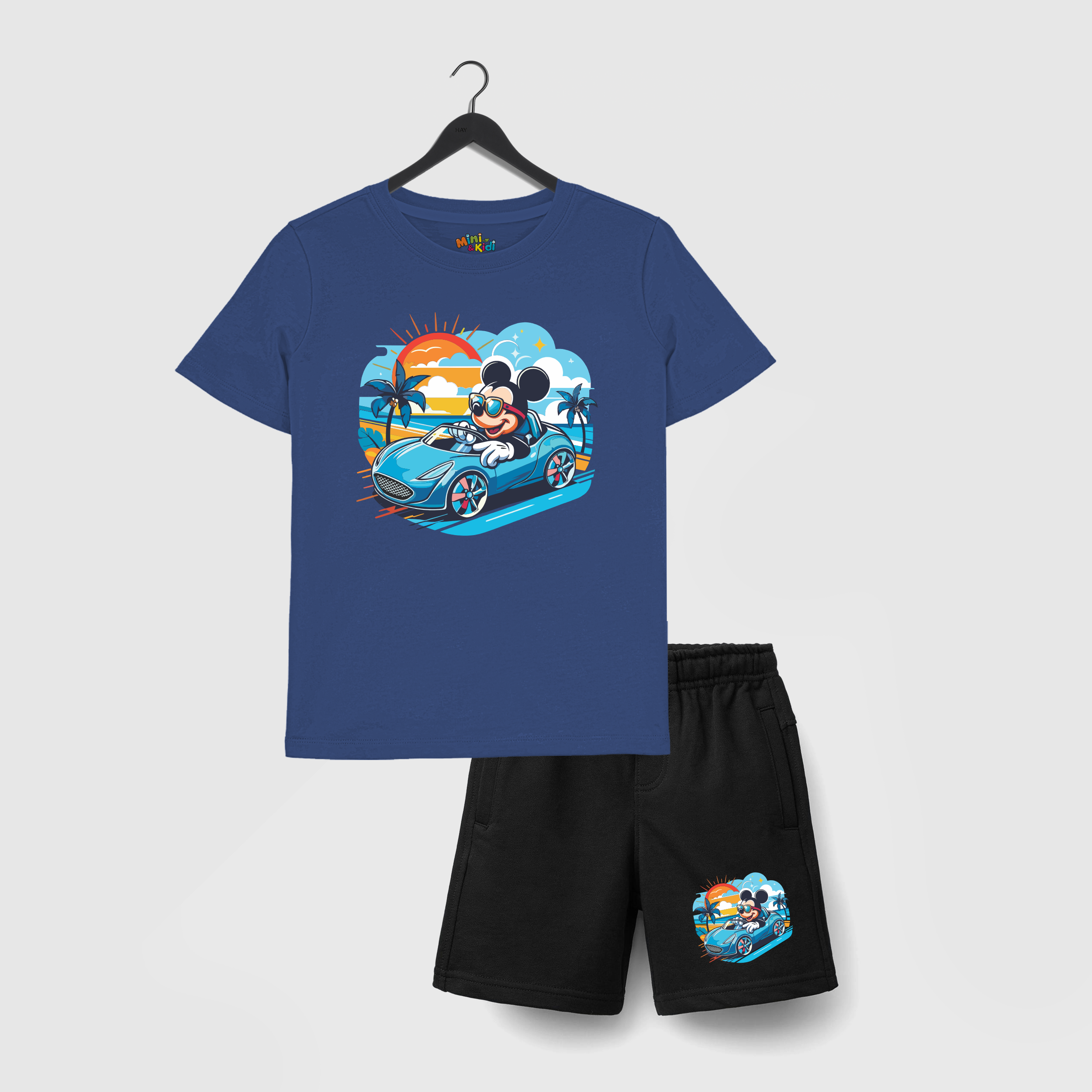 Mickey Car  Kids T-Shirt and Shorts Set