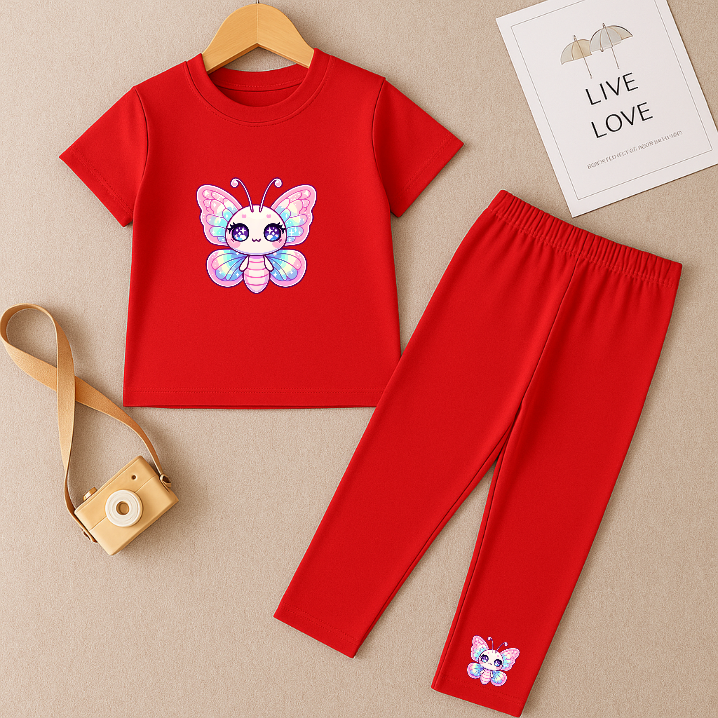 Cute Butterfly Trouser Set