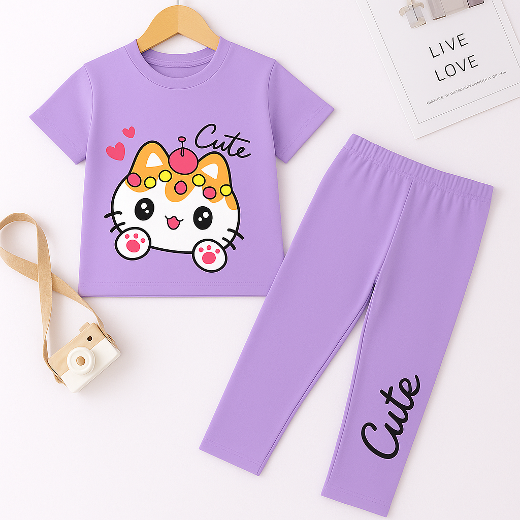 Cute Kitty Trouser Set