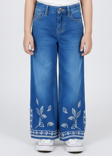embroidered flared jeans