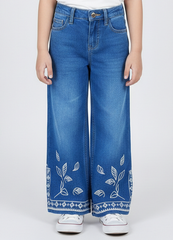 embroidered flared jeans
