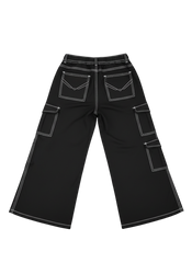 Black Reverse Stitch Detailed Denim Cargo trouser (Copy)