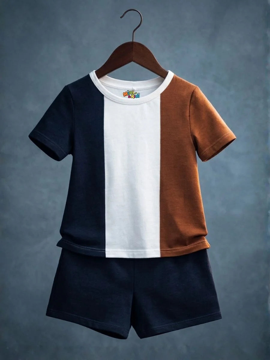 Tri-Color Vertical Panel Suit