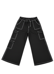 Black Reverse Stitch Detailed Denim Cargo trouser (Copy)