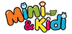 Colorful logo of Mimi & Kidi with cartoon characters on a white background