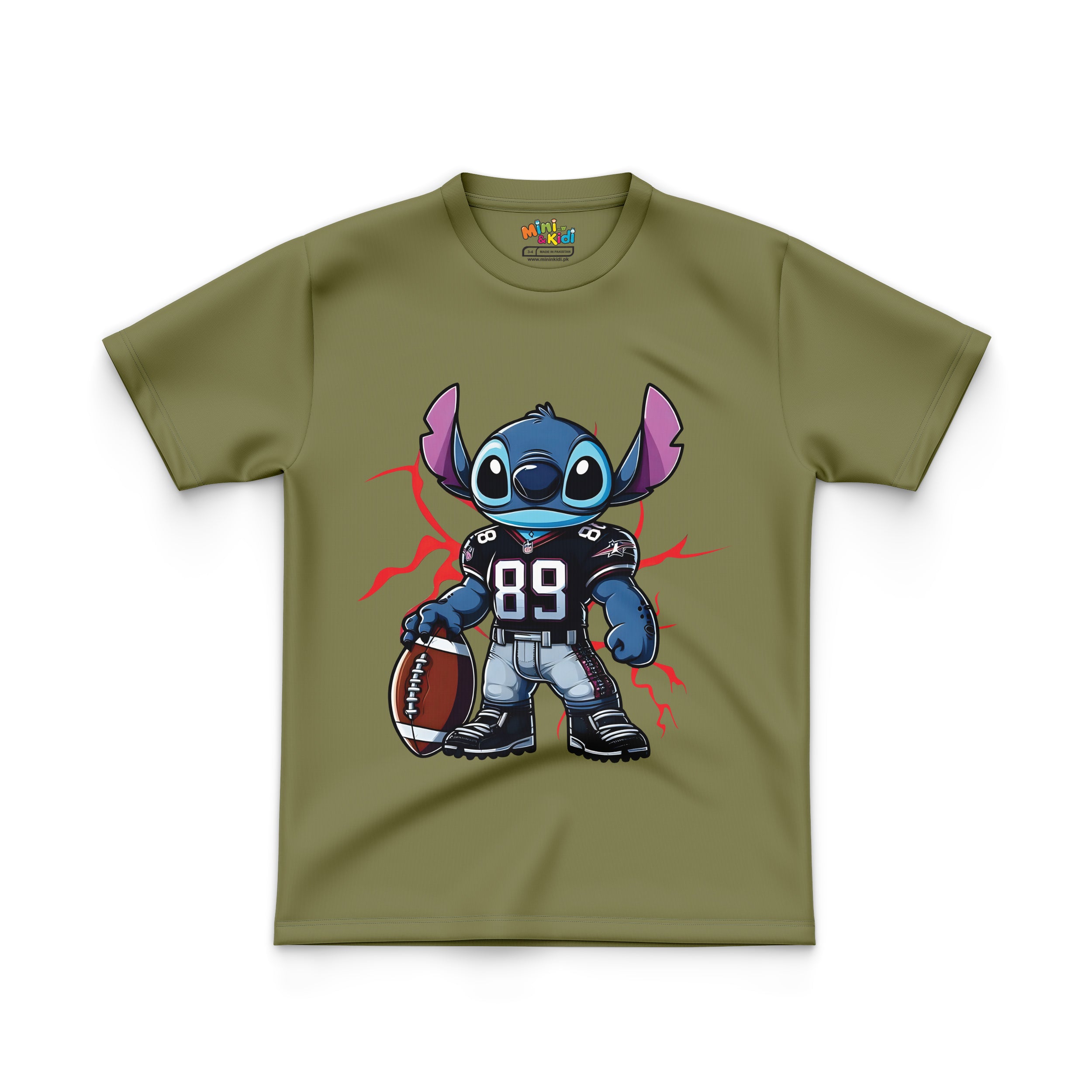 STITCH holding football