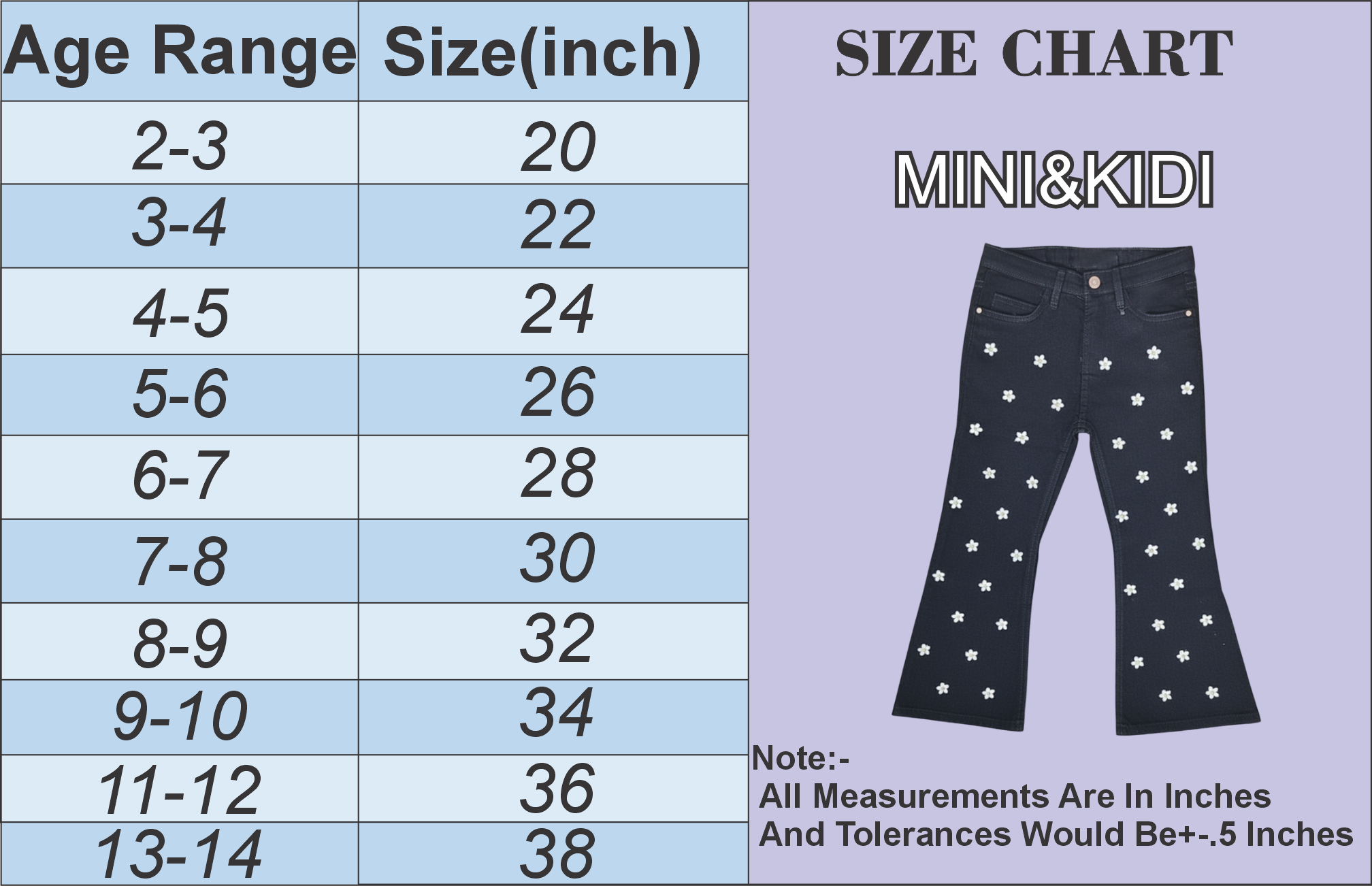 black baby Baggy Fit Elastic Waist Embroidery Detailed  Girl Jean (Copy)