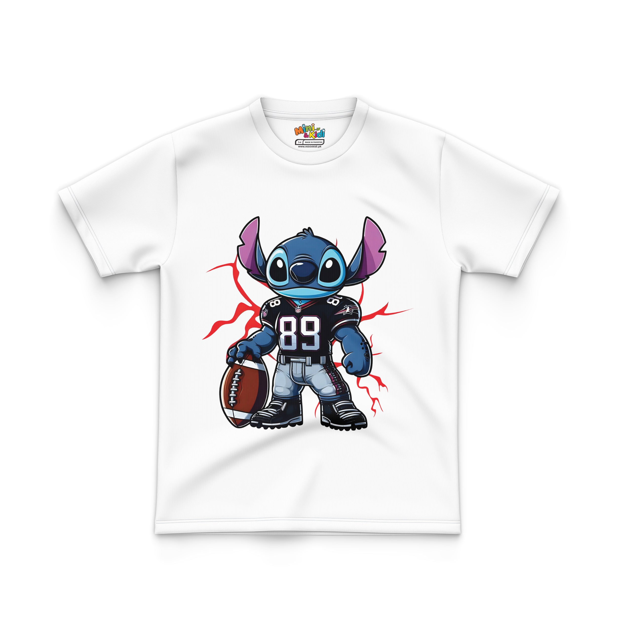 STITCH holding football